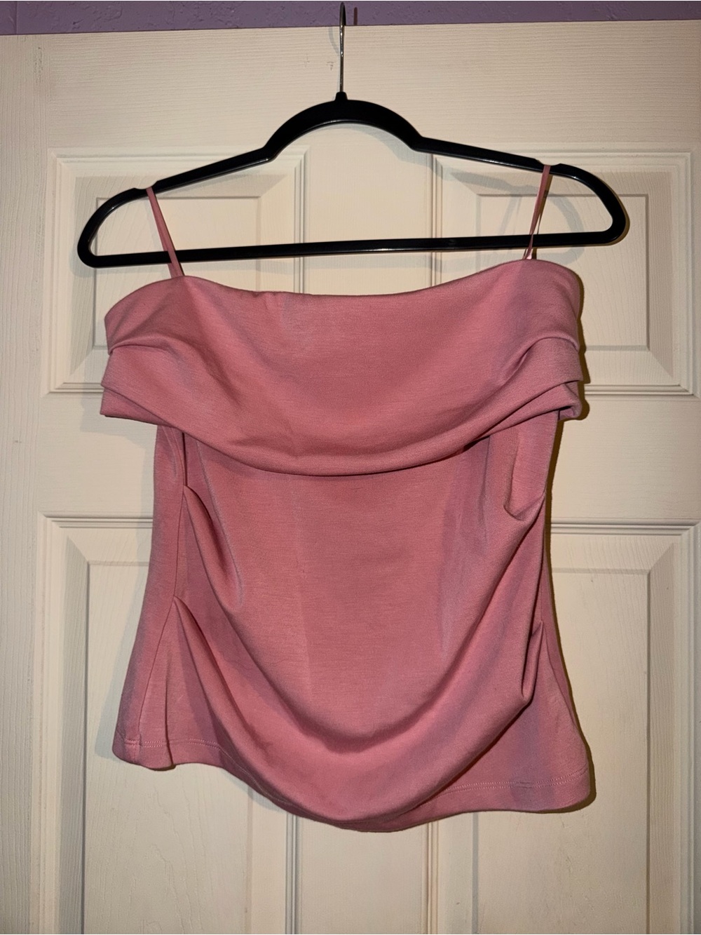 Pink Folded Over Cami Tube Top